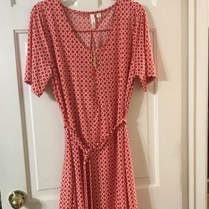 Tacera Orange geometric design dress NWOT, XL